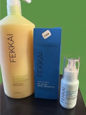 FEKKAI Brilliant Gloss Shampoo & PM Repair Serum Set - Yellow & White
